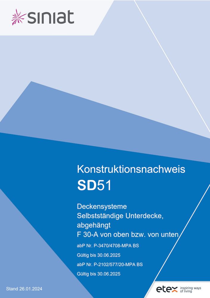 SD51 | F30-A von oben bzw. von unten | Selbst­ständige Unter­decke, niveaugleich, abgehängt