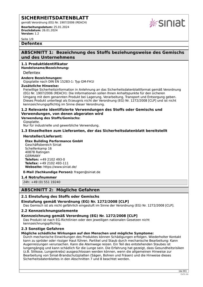 Defentex | Spezialplatte für den Außenbereich