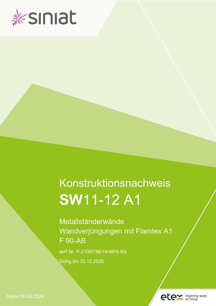 SW11-12 A1 | Wandverjüngungen mit Flamtex A1 | F 90-AB