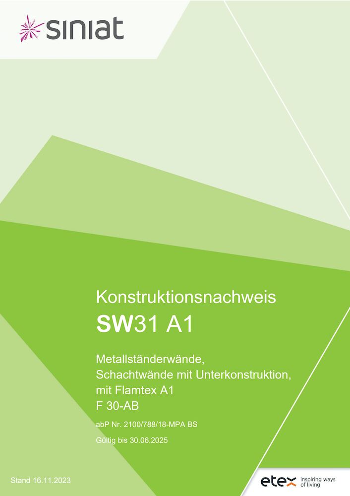 SW31 A1 | Schachtwände mit Flamtex A1 | F30-AB