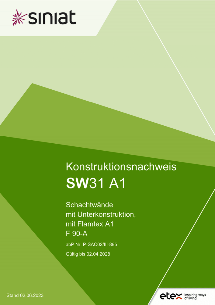 SW31 A1 | Schachtwände mit Flamtex A1 | F 90-A