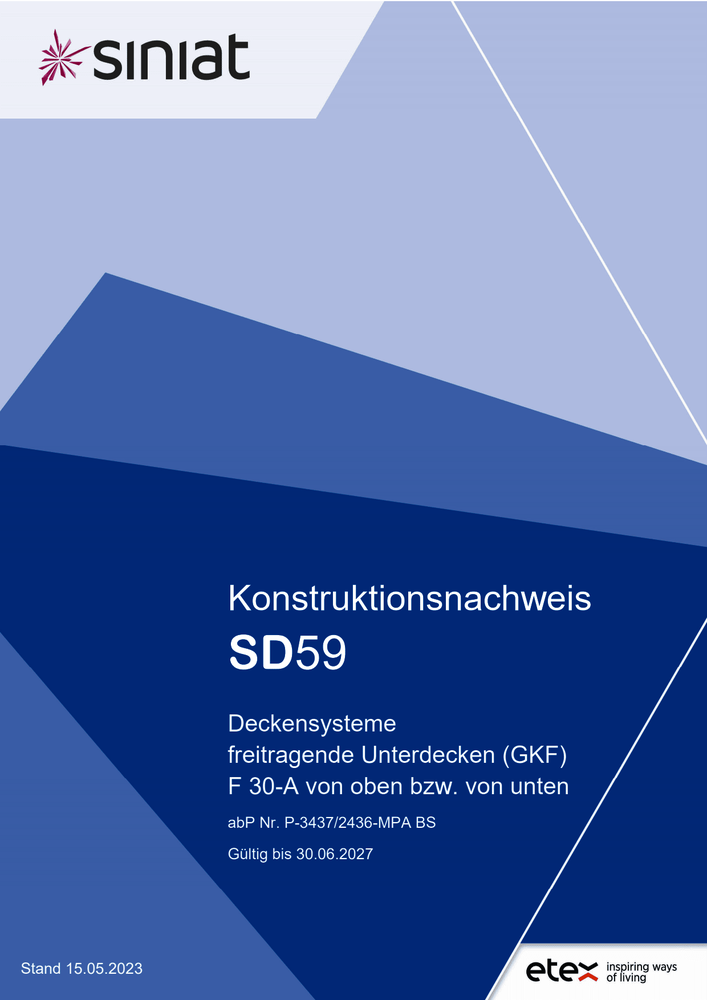 SD59 | F30-A von oben bzw. von unten | frei­tra­gen­de Unter­decken (GKF)