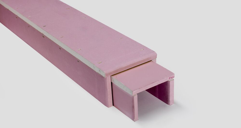 U-Schalen aus Flamtex A1 für freitragende Decken