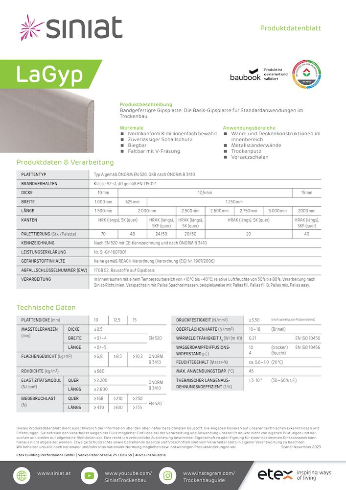 LaGyp - Die Basis-Gipsplatte