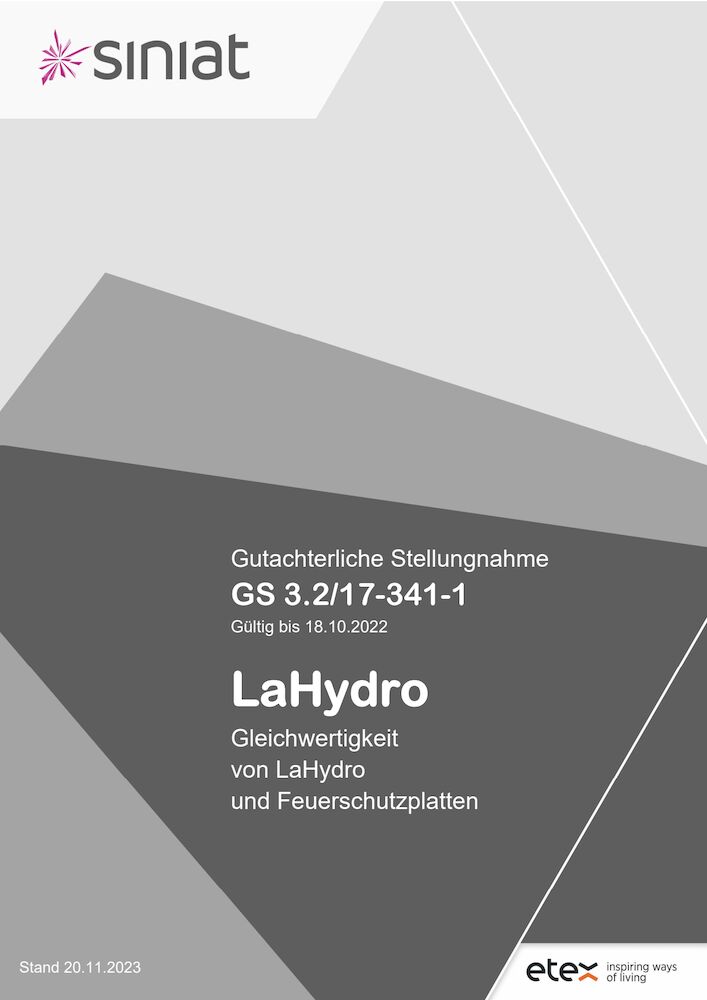 LaHydro | Gleichwertigkeit mit Feuerschutzplatten